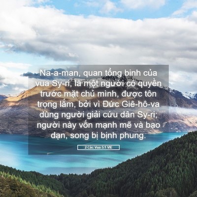 Picture 05 - 2 Các Vua 5:1 VIE - Na-a-man, quan tổng binh của vua Sy-ri, là - Bible Verse Picture