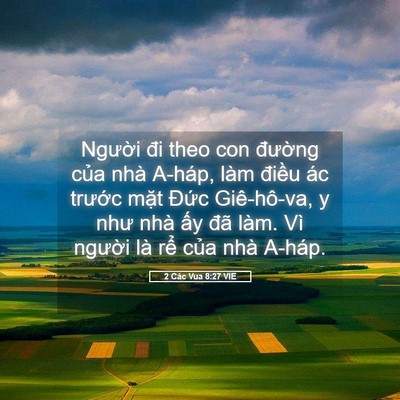 Picture 05 - 2 Các Vua 8:27 VIE - Người đi theo con đường của nhà - Bible Verse Picture