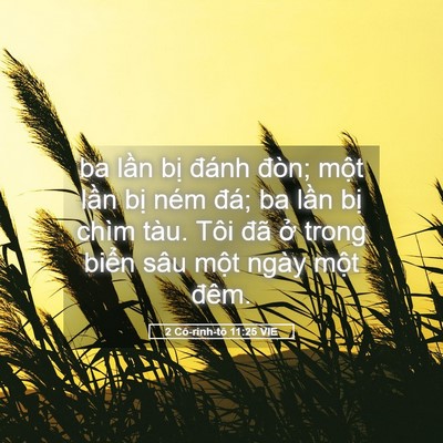 Picture 05 - 2 Cô-rinh-tô 11:25 VIE - ba lần bị đánh đòn; một lần bị ném - Bible Verse Picture