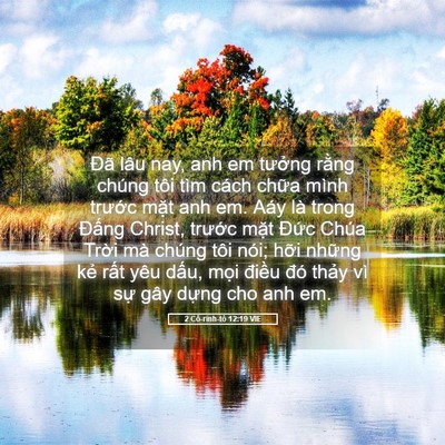 Picture 05 - 2 Cô-rinh-tô 12:19 VIE - Đã lâu nay, anh em tưởng rằng chúng tôi - Bible Verse Picture