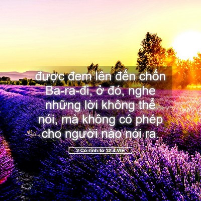 Picture 05 - 2 Cô-rinh-tô 12:4 VIE - được đem lên đến chốn Ba-ra-đi, ở - Bible Verse Picture