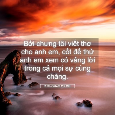 Picture 05 - 2 Cô-rinh-tô 2:9 VIE - Bởi chưng tôi viết thơ cho anh em, cốt - Bible Verse Picture