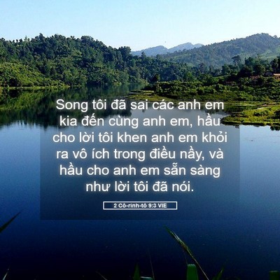 Picture 05 - 2 Cô-rinh-tô 9:3 VIE - Song tôi đã sai các anh em kia đến cùng - Bible Verse Picture