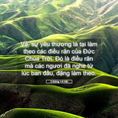 Picture 05 - 2 Giăng 1:6 VIE - Vả, sự yêu thương là tại làm theo các - Bible Verse Picture