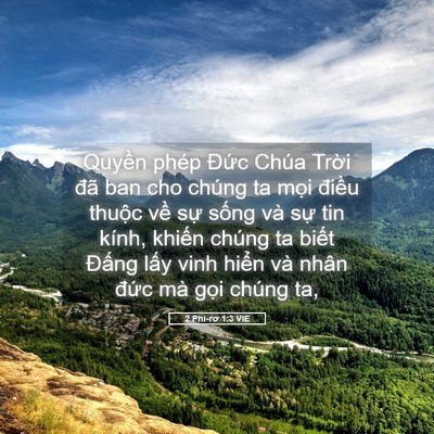 Picture 05 - 2 Phi-rơ 1:3 VIE - Quyền phép Đức Chúa Trời đã ban cho - Bible Verse Picture