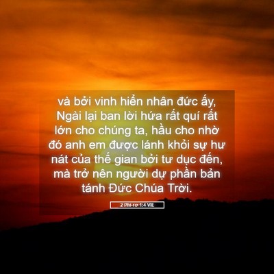 Picture 05 - 2 Phi-rơ 1:4 VIE - và bởi vinh hiển nhân đức ấy, Ngài - Bible Verse Picture