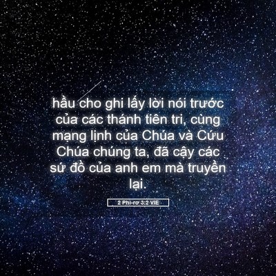 Picture 05 - 2 Phi-rơ 3:2 VIE - hầu cho ghi lấy lời nói trước của - Bible Verse Picture