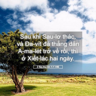 Picture 05 - 2 Sa-mu-ên 1:1 VIE - Sau khi Sau-lơ thác, và Đa-vít đã thắng - Bible Verse Picture