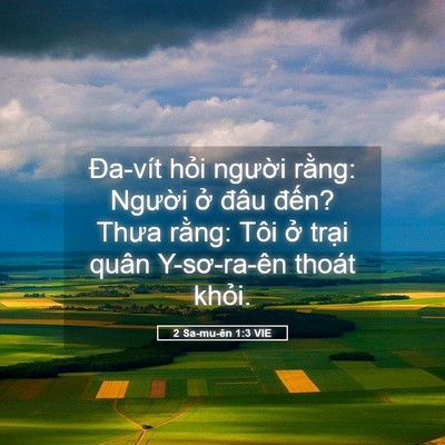 Picture 05 - 2 Sa-mu-ên 1:3 VIE - Đa-vít hỏi người rằng: Người ở - Bible Verse Picture