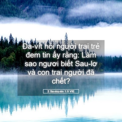 Picture 05 - 2 Sa-mu-ên 1:5 VIE - Đa-vít hỏi người trai trẻ đem tin ấy - Bible Verse Picture