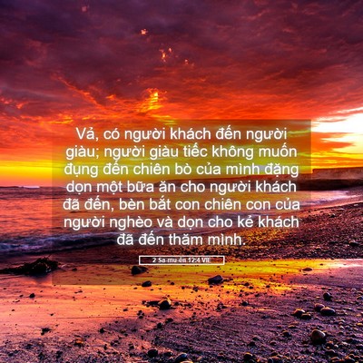 Picture 05 - 2 Sa-mu-ên 12:4 VIE - Vả, có người khách đến người giàu; - Bible Verse Picture