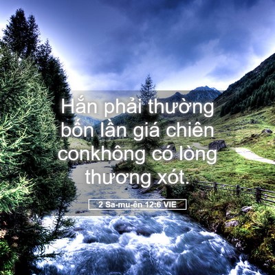 Picture 05 - 2 Sa-mu-ên 12:6 VIE - Hắn phải thường bốn lần giá chiên - Bible Verse Picture