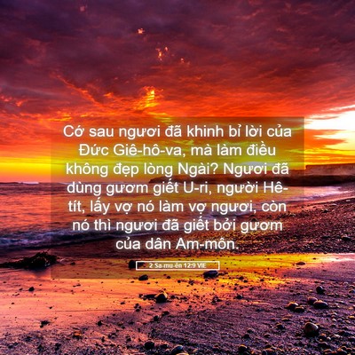 Picture 05 - 2 Sa-mu-ên 12:9 VIE - Cớ sau ngươi đã khinh bỉ lời của - Bible Verse Picture