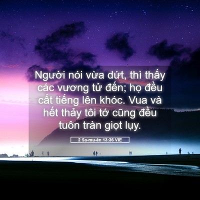 Picture 05 - 2 Sa-mu-ên 13:36 VIE - Người nói vừa dứt, thì thấy các - Bible Verse Picture