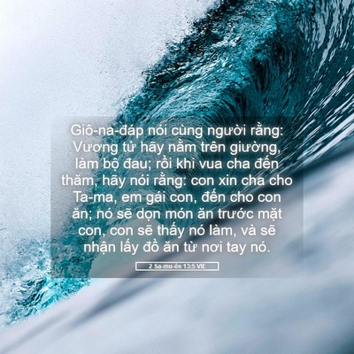 Picture 05 - 2 Sa-mu-ên 13:5 VIE - Giô-na-đáp nói cùng người rằng: Vương - Bible Verse Picture