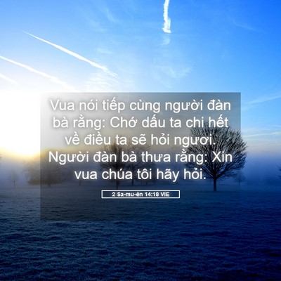 Picture 05 - 2 Sa-mu-ên 14:18 VIE - Vua nói tiếp cùng người đàn bà rằng: - Bible Verse Picture