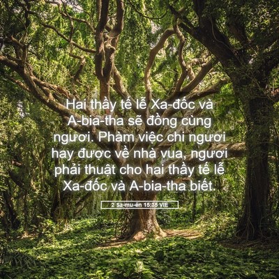 Picture 05 - 2 Sa-mu-ên 15:35 VIE - Hai thầy tế lễ Xa-đốc và A-bia-tha sẽ - Bible Verse Picture