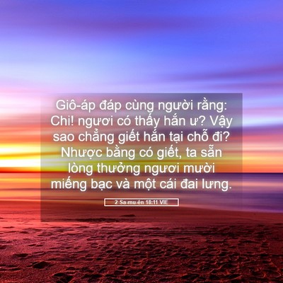 Picture 05 - 2 Sa-mu-ên 18:11 VIE - Giô-áp đáp cùng người rằng: Chi! - Bible Verse Picture