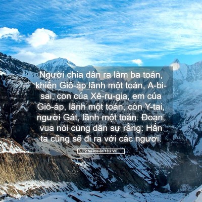 Picture 05 - 2 Sa-mu-ên 18:2 VIE - Người chia dân ra làm ba toán, khiến - Bible Verse Picture
