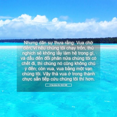 Picture 05 - 2 Sa-mu-ên 18:3 VIE - Nhưng dân sự thưa rằng: Vua chớ đến, - Bible Verse Picture