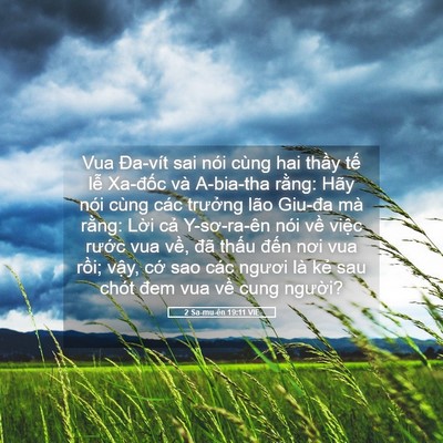 Picture 05 - 2 Sa-mu-ên 19:11 VIE - Vua Đa-vít sai nói cùng hai thầy tế lễ - Bible Verse Picture