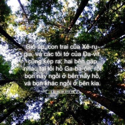 Picture 05 - 2 Sa-mu-ên 2:13 VIE - Giô-áp, con trai của Xê-ru-gia, và các - Bible Verse Picture