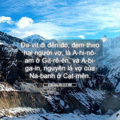 Picture 05 - 2 Sa-mu-ên 2:2 VIE - Đa-vít đi đến đó, đem theo hai người - Bible Verse Picture