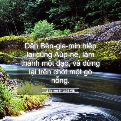 Picture 05 - 2 Sa-mu-ên 2:25 VIE - Dân Bên-gia-min hiệp lại cùng Aùp-ne, - Bible Verse Picture