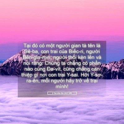 Picture 05 - 2 Sa-mu-ên 20:1 VIE - Tại đó có một người gian tà tên là - Bible Verse Picture