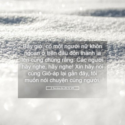 Picture 05 - 2 Sa-mu-ên 20:16 VIE - Bấy giờ, có một người nữ khôn ngoan - Bible Verse Picture