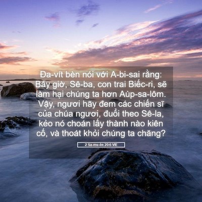 Picture 05 - 2 Sa-mu-ên 20:6 VIE - Đa-vít bèn nói với A-bi-sai rằng: Bây - Bible Verse Picture