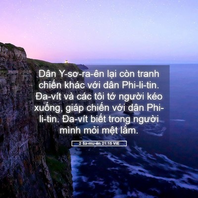 Picture 05 - 2 Sa-mu-ên 21:15 VIE - Dân Y-sơ-ra-ên lại còn tranh chiến khác - Bible Verse Picture