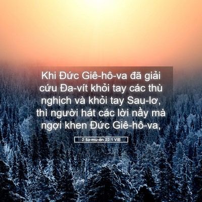 Picture 05 - 2 Sa-mu-ên 22:1 VIE - Khi Đức Giê-hô-va đã giải cứu Đa-vít - Bible Verse Picture