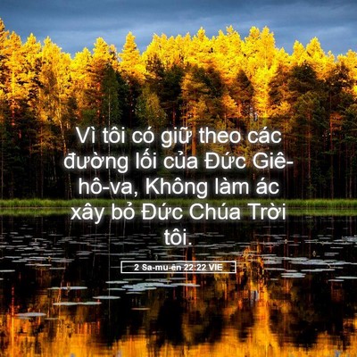 Picture 05 - 2 Sa-mu-ên 22:22 VIE - Vì tôi có giữ theo các đường lối - Bible Verse Picture