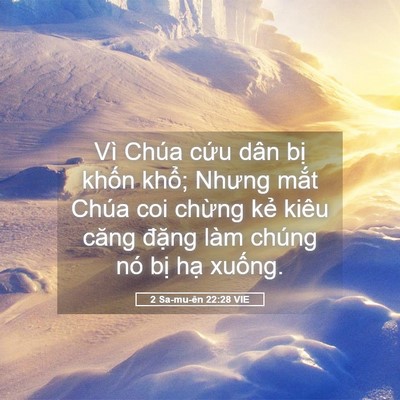 Picture 05 - 2 Sa-mu-ên 22:28 VIE - Vì Chúa cứu dân bị khốn khổ; Nhưng - Bible Verse Picture