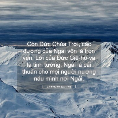 Picture 05 - 2 Sa-mu-ên 22:31 VIE - Còn Đức Chúa Trời, các đường của - Bible Verse Picture