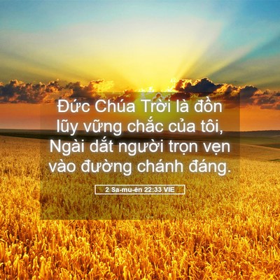 Picture 05 - 2 Sa-mu-ên 22:33 VIE - Đức Chúa Trời là đồn lũy vững chắc - Bible Verse Picture