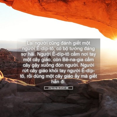 Picture 05 - 2 Sa-mu-ên 23:21 VIE - Lại người cũng đánh giết một người - Bible Verse Picture