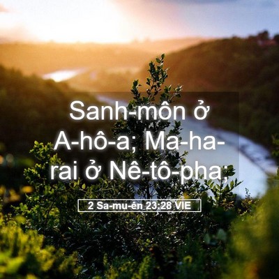 Picture 05 - 2 Sa-mu-ên 23:28 VIE - Sanh-môn ở A-hô-a; Ma-ha-rai ở - Bible Verse Picture