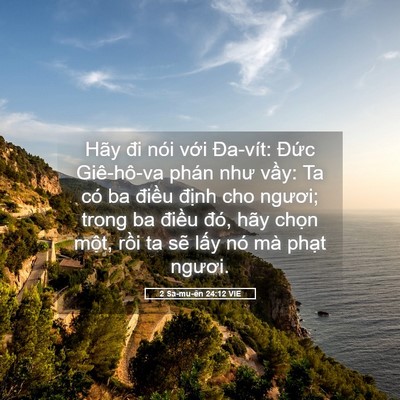 Picture 05 - 2 Sa-mu-ên 24:12 VIE - Hãy đi nói với Đa-vít: Đức Giê-hô-va - Bible Verse Picture