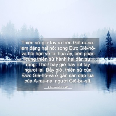 Picture 05 - 2 Sa-mu-ên 24:16 VIE - Thiên sứ giơ tay ra trên Giê-ru-sa-lem - Bible Verse Picture