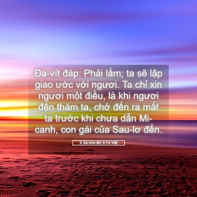 Picture 05 - 2 Sa-mu-ên 3:13 VIE - Đa-vít đáp: Phải lắm; ta sẽ lập giao - Bible Verse Picture