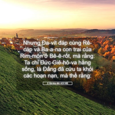 Picture 05 - 2 Sa-mu-ên 4:9 VIE - Nhưng Đa-vít đáp cùng Rê-cáp và Ba-a-na - Bible Verse Picture