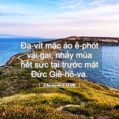 Picture 05 - 2 Sa-mu-ên 6:14 VIE - Đa-vít mặc áo ê-phót vải gai, nhảy - Bible Verse Picture