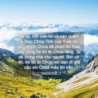Picture 05 - 2 Sa-mu-ên 7:27 VIE - Vả lại, hỡi Giê-hô-va vạn quân! là - Bible Verse Picture