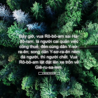 Picture 05 - 2 Sử Ký 10:18 VIE - Bấy giờ, vua Rô-bô-am sai Ha-đô-ram, là - Bible Verse Picture