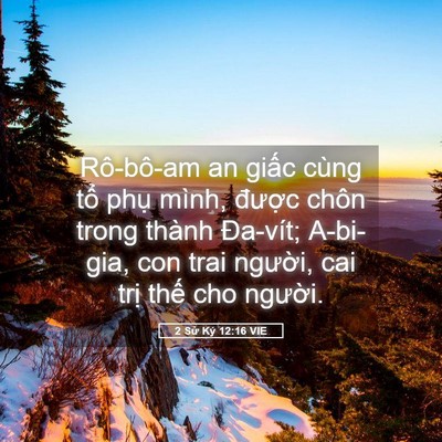 Picture 05 - 2 Sử Ký 12:16 VIE - Rô-bô-am an giấc cùng tổ phụ mình, - Bible Verse Picture
