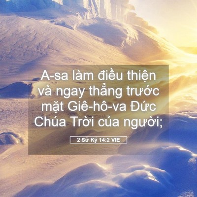 Picture 05 - 2 Sử Ký 14:2 VIE - A-sa làm điều thiện và ngay thẳng - Bible Verse Picture
