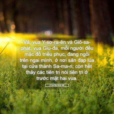 Picture 05 - 2 Sử Ký 18:9 VIE - Vả, vua Y-sơ-ra-ên và Giô-sa-phát, vua - Bible Verse Picture