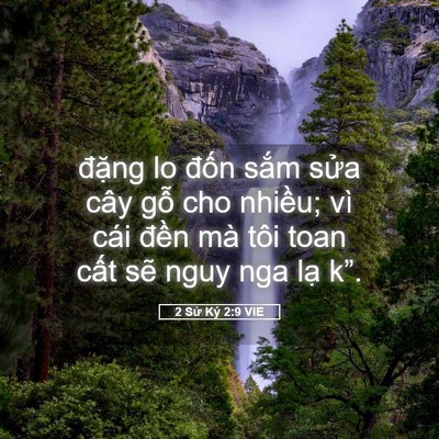 Picture 05 - 2 Sử Ký 2:9 VIE - đặng lo đốn sắm sửa cây gỗ cho - Bible Verse Picture